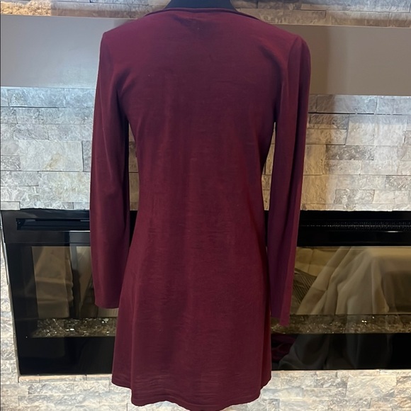 Eileen Fisher Merino Wool Burgundy Long Sleeve Dress size Small Petite - Picture 9 of 12